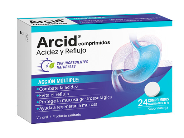 Arcid 24 comprimidos masticables de Faes Farma.